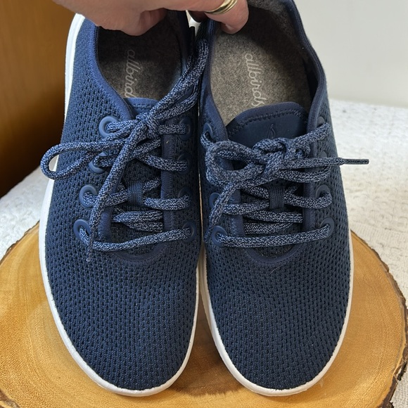 Allbirds Womens Tree Runners TR Running Shoes Lace Up Navy Blue White Size 7 - Picture 8 of 8